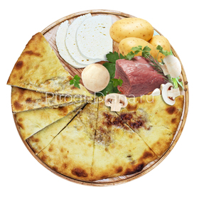 Осетинский Пирог с мясом, картофелем, сыром и грибами