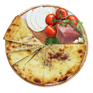 Осетинский пирог с мясом, сыром и помидорами