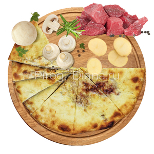 Осетинский пирог с картофелем, мясом и грибами