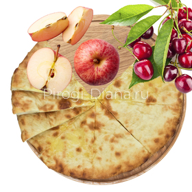 Осетинский пирог с яблоками и вишней